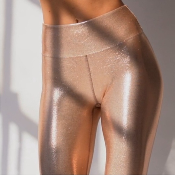 Heroine Sport metallic copper rose gold leggings Marvel high rise - Picture 2 of 6